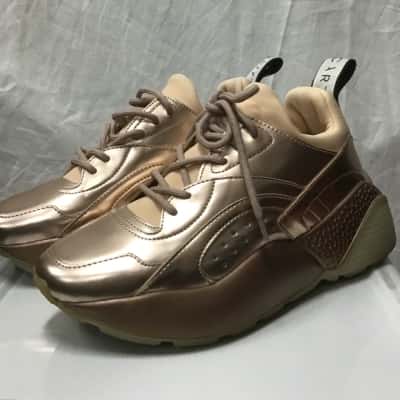Stella McCartney Women’s Metallic Rose Gold Eclypse Sneakers Size 32 