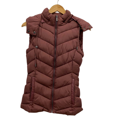 Portmans Women's Size 6 Puffer Sleeveless Jacket Dusty Maroon RRP$100