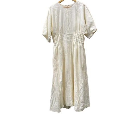 COS Cream Pleat Detail Midi Dress Size 44