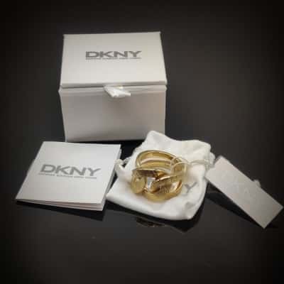 DKNY Ring Size 80 Gold Plated Over Stainless Steel - Original Price Was $299