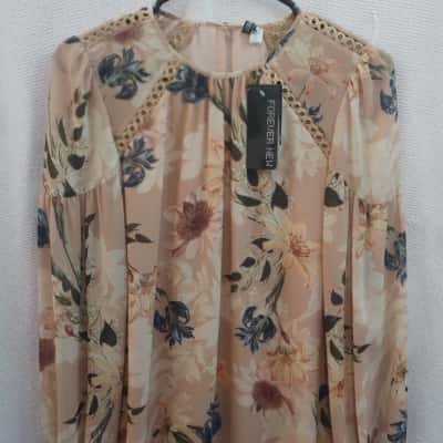 Forever New Womens  Size 8 Long Sleeve Top Floral / Multicoloured 