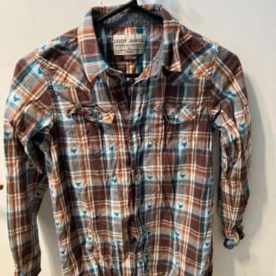 Cody James  Kids  Size L Top  Blue / Brown / White 