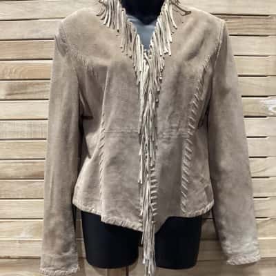 Ojay Womens  Size 14 Suede Jacket in Brown 