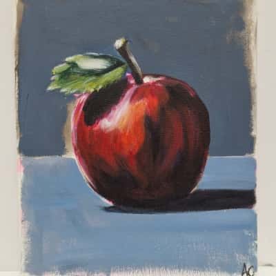 Original Hand Painted Oil Painting on Canvas Still Life, Signed AC