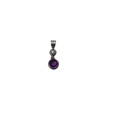  Womens Pendant Purple  Amethyst/ Silver 