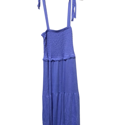  Womens  Size 6 Blue Shirred Dress