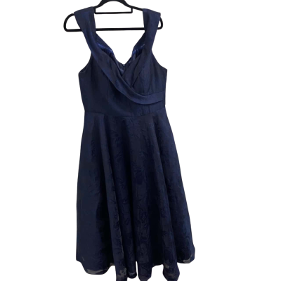 NEW Bariano Womens  Size 14 Midi Dress Navy Blue 