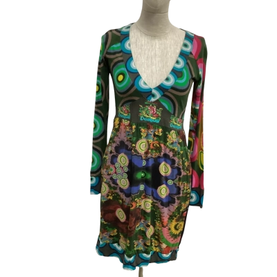  Desigual  Size S Long Sleeve Dress Multicoloured 