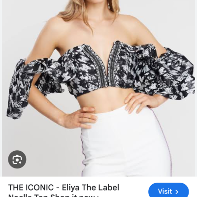 Eliya The Label Womens  Size XS Off-the-shoulder Top Black  / White 