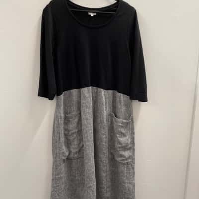Jigsaw Womens  Size 18 Shift Dress Black  / White 