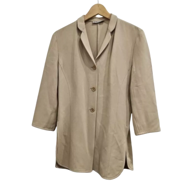 Emporio Armani Womens Size M Button Up Top Beige 