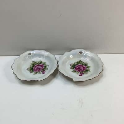 Vintage Rose Pair Plates