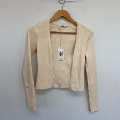 Ghanda Cream Knit Riley Cardigan  Size S 