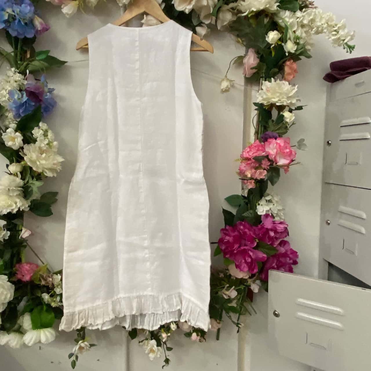 Haris Cotton Womens Size M Midi Dress White (s)