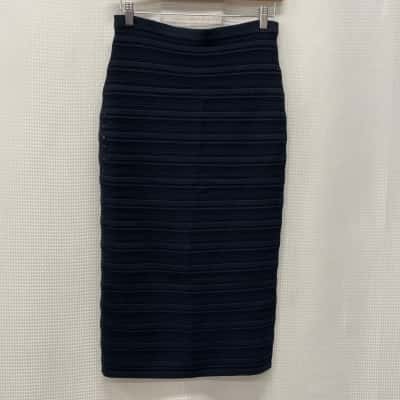 Veronica Maine Womens  Size 12 / M Midi Skirt Navy Blue 
