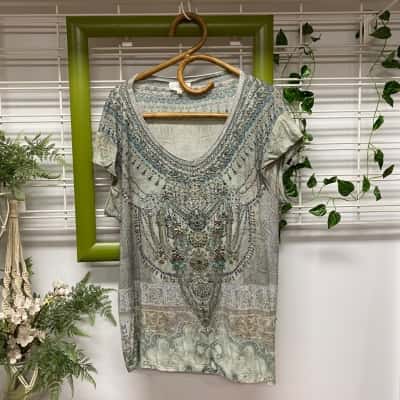 Camilla Womens  Size 1 T-shirts Blue / Green / Grey 