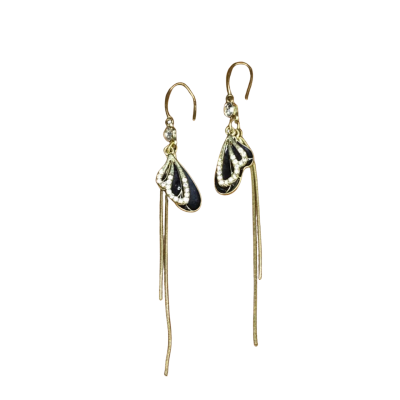 Butterfly Wing Gold Coloured Dangle Earrings S925