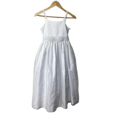 Millionaire Kids Girls Size 10 White Shoestring Strap Formal Dress (new)