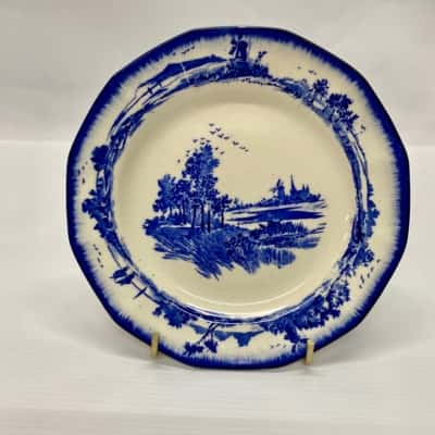 Antique Royal Doulton Blue & White Norfolk Dish/Plate
