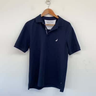 Nautica Navy Blue Classic Fit Polo Shirt Size M  