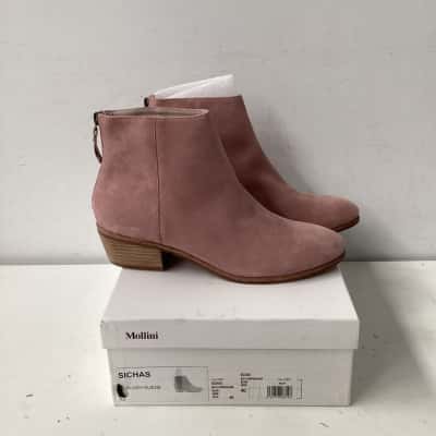 NEW - Mollini Sichas Suede Boots Blush Size 40