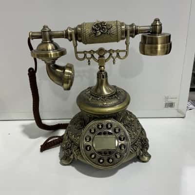 Retro Landline Telephone with Rose Detail