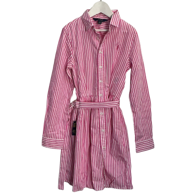 Ralph Lauren Kids  Size 10 Shirt dress Pink  / Striped / White BNWT