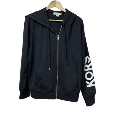 Michael Kors Mens Size M Hood Jacket Black  / White 