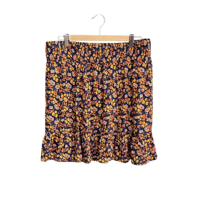 Boho Bird Womens  Size 16 Ruffled Hemline Blue / Floral / Yellow 