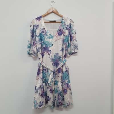 Portmans Women's Size 12 Arcadia White Floral Dress - New With Tags