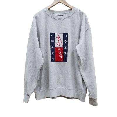 Tommy Hilfiger Mens Size XL Long Sleeve Shirt Grey (4)