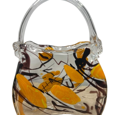 Vintage Art Glass Handbag Vase