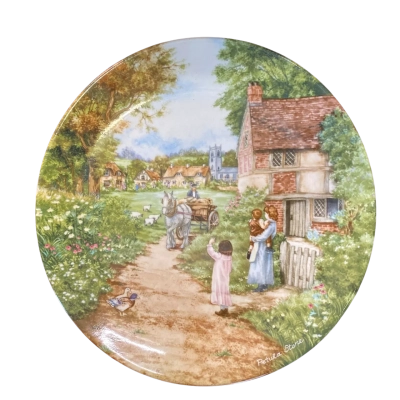 Decorative plate by Petula Stone - The path to the Green
