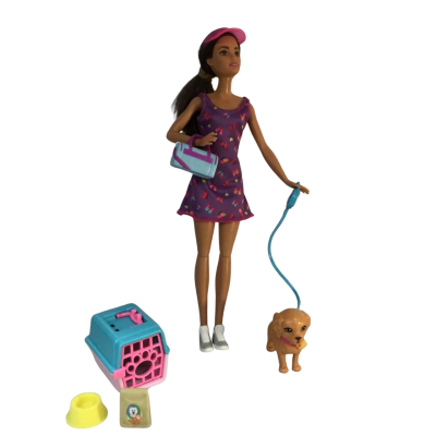 Barbie walking Dog and Accessories as pictured