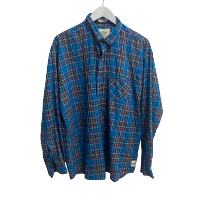Abercrombie & Fitch Mens  Size XXL Flannel Shirt Blue / Pattern / Red / White / Yellow 