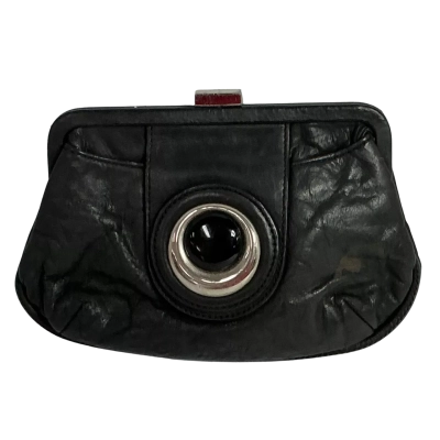 Mimco Womens Vintage Leather Clutch Black  