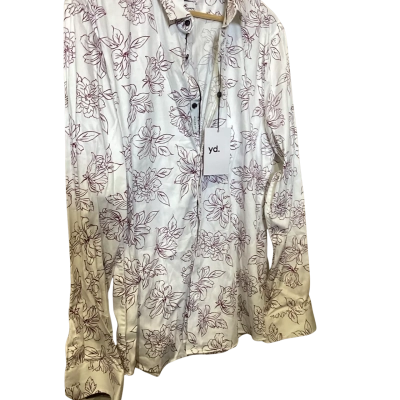 Yd. Mens  Size XL Long Sleeve Shirt Maroon / White 
