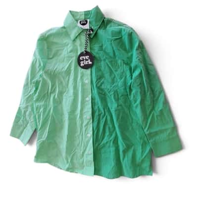 Eve Girl Womens  Size 8 3/4 Sleeve Shirt Green / Multicoloured 