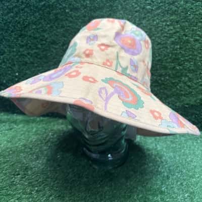 Lack of Color Yellow Flower Print Sun Hat Size 58cm (New)
