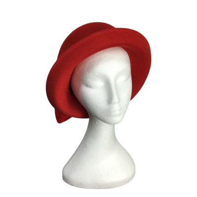  Unbranded Womens  One Size Red Felt Bowler Hat 
