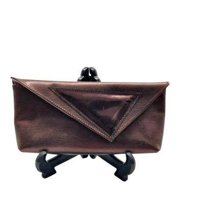  Womens Burgundy Snake skin fold over clutch 