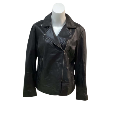 Women’s Size L Faux Leather Jacket Black  