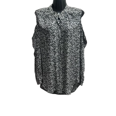 Mela Purdie Womens  Size 10 Blouse Black  / White 