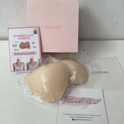 New- Boomba  Womens Cream bra invisible lift inserts 