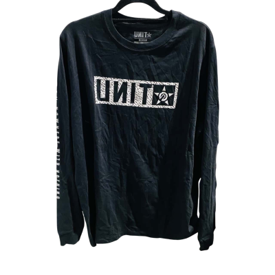 BNWT Unit Mens Long Sleeve T-Shirt Size M Black  / White 