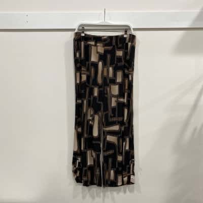 Taking Shape Womens  Size 14 Wide Leg Pants Black  / Brown / Pattern 
