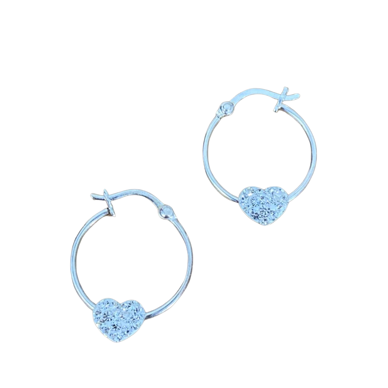 925 Silver Heart Hoop Earrings (s)