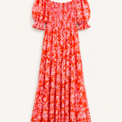 Iris Maxi The Label Tropical Floral Shirred Maxi Dress – Size 14/XL – NWT