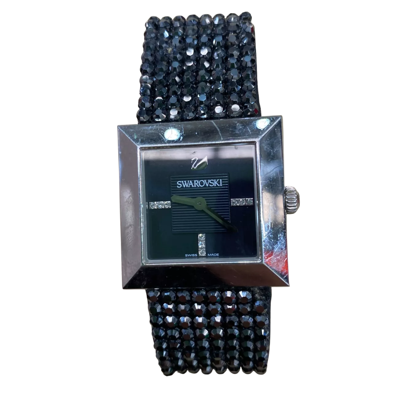 時計 SWAROVSKI Elis 1047350 Jet Hematite Swarovski Eli's Lady Jet Hematite Crystal Mesh Watch(s) - Used