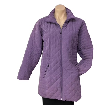 Black Pepper Womens Size 12 Purple Quilted Zip Front Jacket  